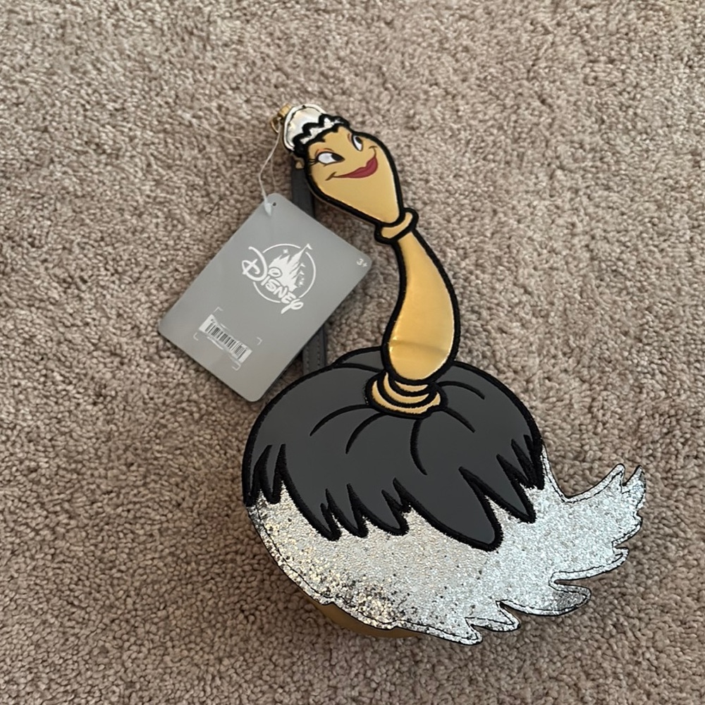 NWT Disney Black and Silver Feather Duster purse